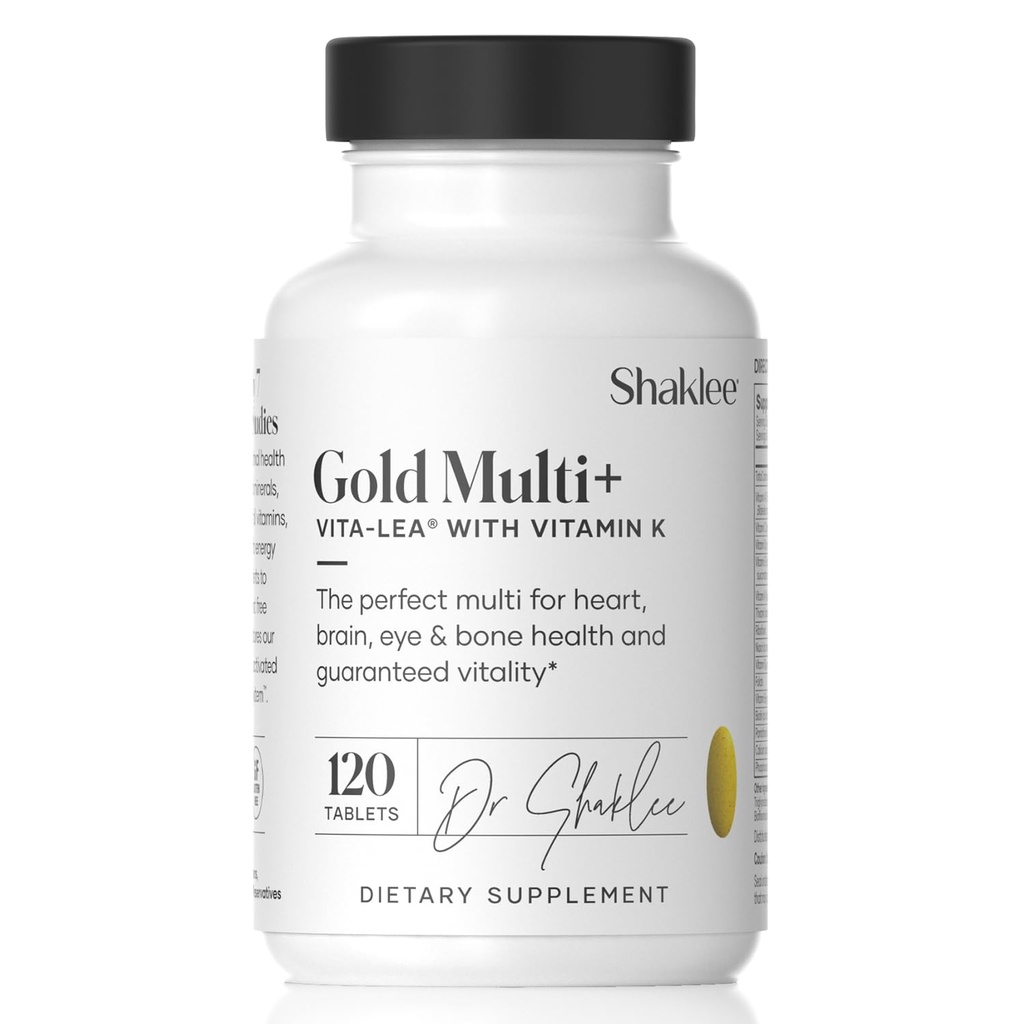 Shaklee Vita-Lea Gold® ar K vitamīnu pieaugušajiem vairāk nekā 50 - augstas efektivitātes formula sirds, imūnās, kaulu un locītavu veselībai - atbalsta fizisko enerģiju un veselīgu novecošanu - būtiski vitamīni - 120 tabletes