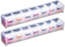 GMS Weekly Pill organizētājs - 7 dienu iecirknis Pill kaste papildinājumiem, vitamīniem un medikamentiem - droša latches - ideāli piemērots ikdienas lietošanai & ceļojumiem - skaidrs - 2 iepakojums