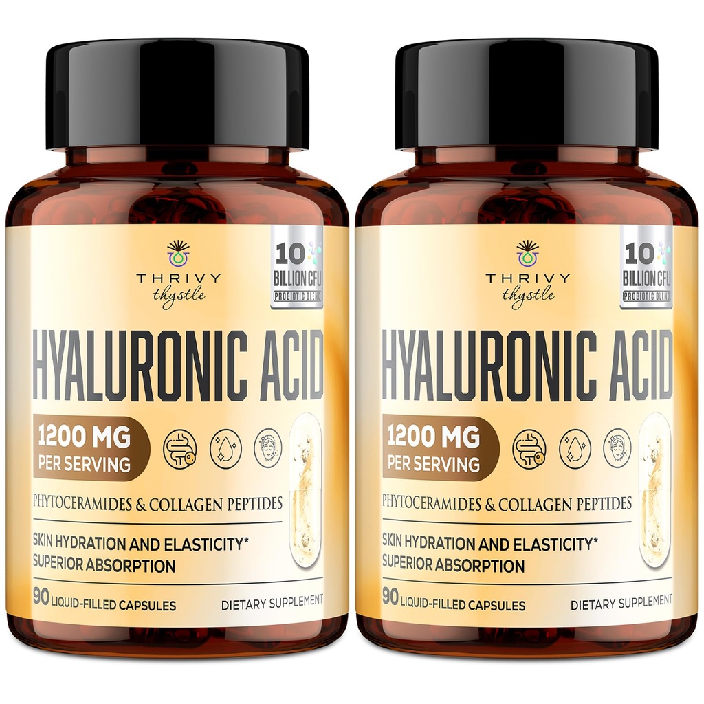 Hialuronskābes 1200 mg kapsulas ar kolagēna peptīdiem, C vitamīnu, fitoceramīdiem – ādai, acīm, kuņģa- zarnu traktam, kaulu atbalstam (2 iepakojumi)