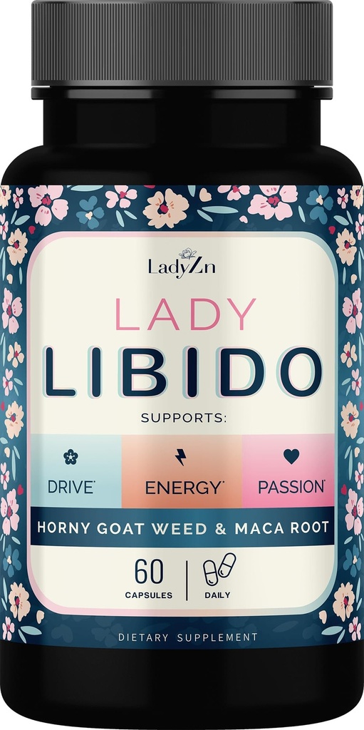 Lady Libido Papildinājums sievietēm Atbalsts Mood, Drive & Enerģija, ar Hornygoatweed & Maca Root -- Sieviešu Libido Booster sievietēm -- Hormonu Balance tabletes, lai atvieglotu stresu un samazināt sausumu - 60 kapsulas