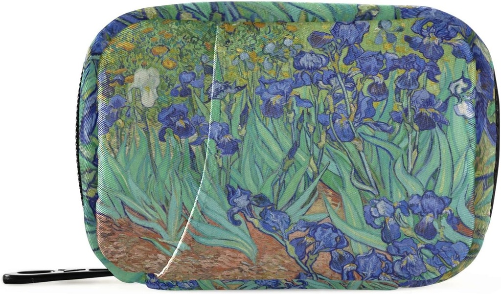 Naanle Irises Van Gogh 7 Day Pill Case Bag Travel Pill Organizators ar rāvējslēdzēju Portatīvais Weekly Case Compact Izmērs Vitamīnu piedevas turētājam