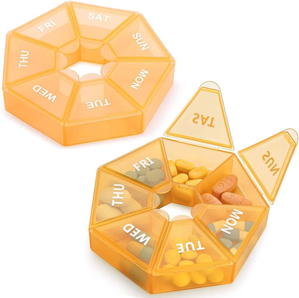 2PCS Weekly Pill Organiser Large 7 Day Pill Box Organizators Daily Medicine Case for Vitamīnu Zivju eļļas Tabletes papildinājumi Artrīts Friendly