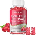 Magnija Glicinēt Gumies bez cukura, Magnija kālija Papildinājums ar vitamīnu D3,B6 miega, Stress, Muscle Relief, nervu veselības atbalsts pieaugušajiem,180 Raspberry Flavor gummy