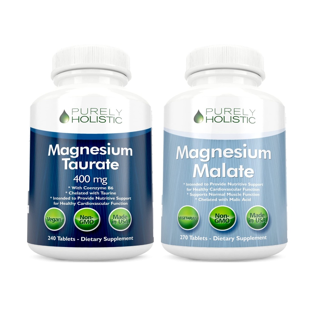 Magnija karbonāts 400mg + magnija malāts 400mg - Viegli biopieejams - Augstas absorbcijas paka - 270 + 270 Veģetārās tabletes