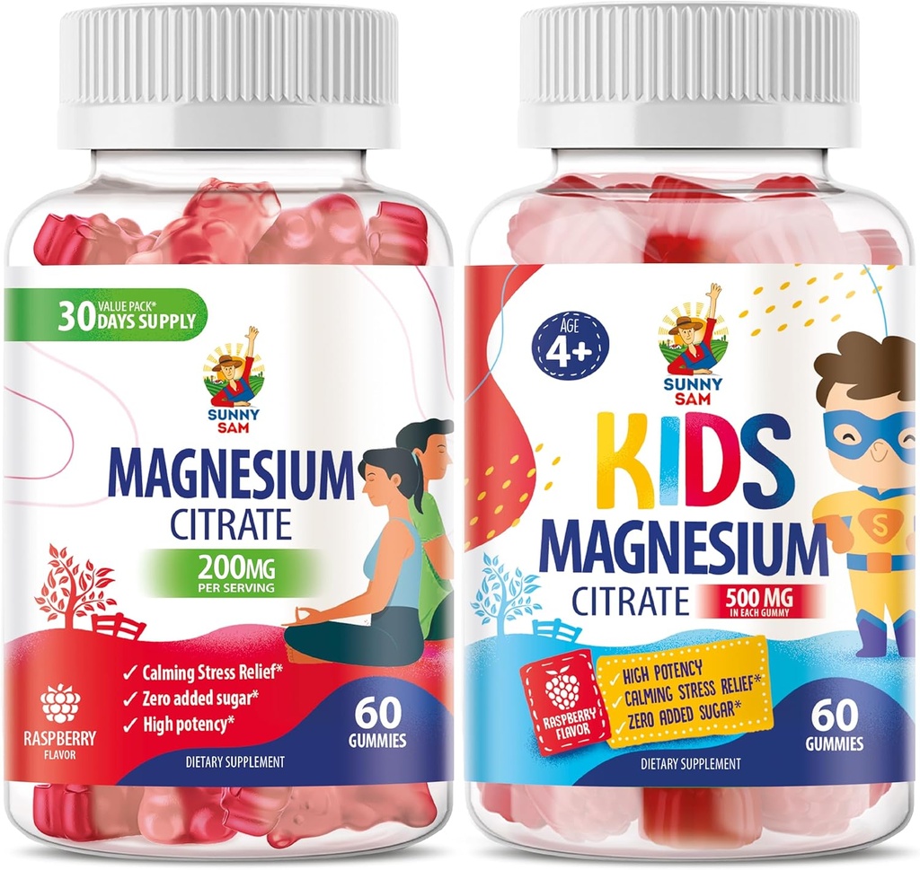 Magnija Gumijas bērniem un pieaugušajiem - 500mg - Calm Magnija Košļājamās - Magnija Citrāts Košļājamās Papildinājums Mood & Muskuļu Atbalsts