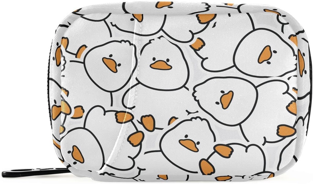Pill Box Cute Duck 7 Day Pill Case Travel Pill Organizators Bag ar zipper Portable Weekly Vitamīnu zāles papildinājums turētājs Pouch Bag