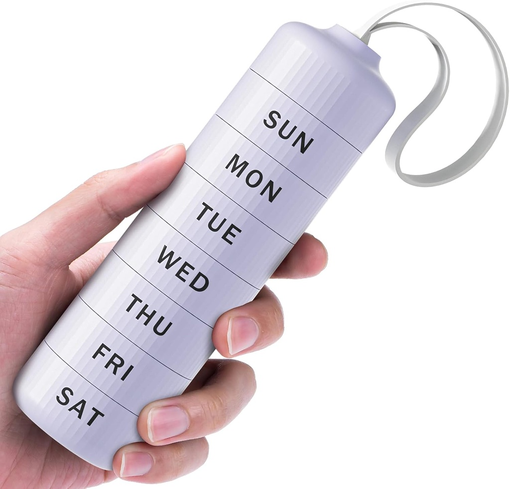 7 Day Pill organizators, Travel Pill kaste ar bezpiepūles atvēršanas dizains, Zoksi Weekly BPA Free Medicine Organizators ar lielu konteineru, Pārnēsājams ūdensdrošs iepakojums vitamīnu, zivju eļļa, Papildinājums