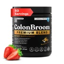 ColonBroom Premium pulvera papildinājums (Zemenes) - Colon slotu Psyllium Husk Fiber pulvera dzēriens - bez lipekļa, ne-GMO Colon tīrību uzputošanas Reljef & Gut Health, 50 Kalpojumi
