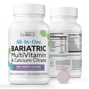 Bariatriskā izvēle Visi-vienā košļājamā bariatriskā multivitamīnu ar dzelzs un kalcija citrātu, ļoti ogu (120ct)
