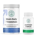 Vīriešu ikdienas 7 Essentials & Adaptogen Complex Bundle - Complete Multivitamīnu iepakojums un stresa pielāgošanās atbalsts vīriešu Optimālo veselību