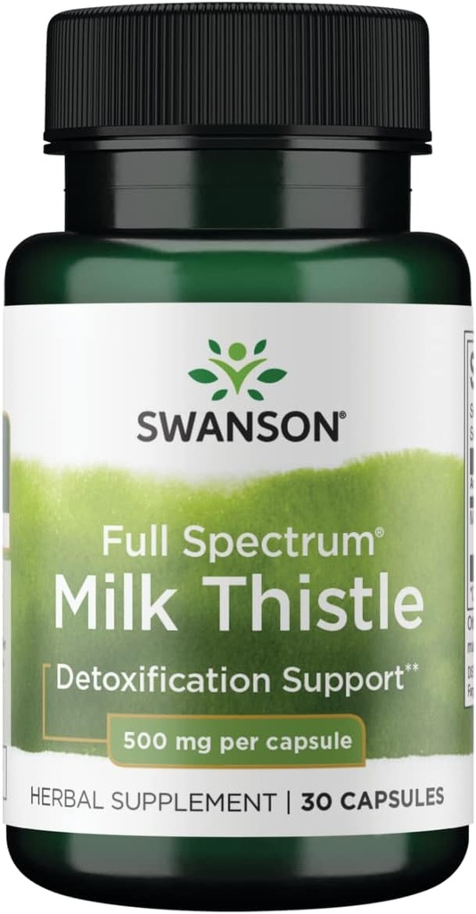 Swanson Full Spectrum Milk Thattle 500 Milligrams 30 Kapsulas