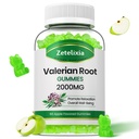 Organic Valerian Root Gummies, Augu Papildinājums Relaxation & Mood Support, Miega Gummies Bez Melatonin pieaugušajiem, Vegan, Non-GMO, Apple Flavor, 60 grāfs