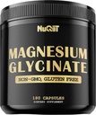 Magnija glicināts ar 18% Elemental magnija savienojuma papildinājums - 180 kapsulas - Jaudīgi ieguvumi, lai atbalstītu kaulu veselību, muskuļu augšanu, ērts Mood & Heart Health
