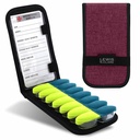 Lewis N. Clark Magnetic Folding Pill Organizators Papildinājums OTC Medicine, Recepšu Vitamīni-14 Slots, Burgundija
