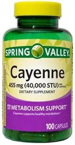 Spring Valley Cayenne kapsulas 455 MG 40000 STU 100 Skaits