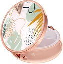 Rouidr Pill Box, 3 iecirkņa zāles Pill Case, Small Metal Travel Medicine Box Purse & Pocket, Rose Gold, Boho lapas