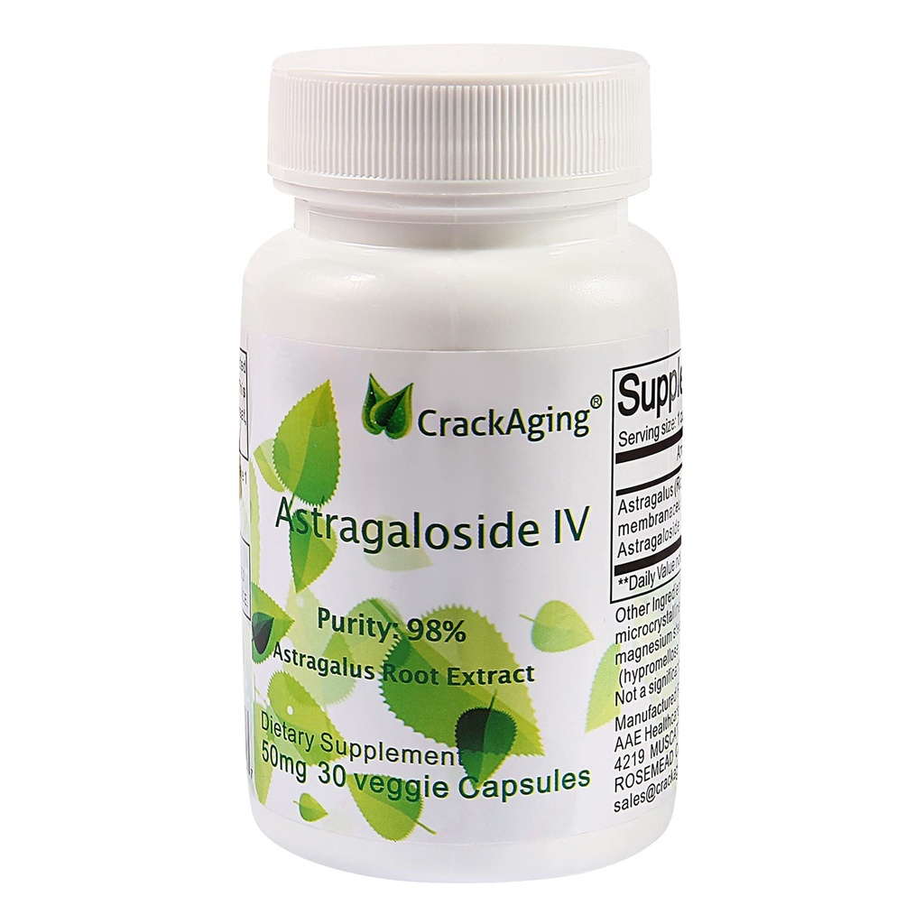 Cracaging-Super-Absorbcija Astragalozīds IV 98% 50 mg 30 Kapsulas Anti-Aging DNS cell Telomere Astragalus Saknes papildinājumi