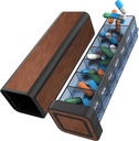 Pill organizētājs 1 laiks dienā, Pill Box 7 diena, Weekly Travel Pill Case, Daily Large Medicine Holder Konteiners, Vienu reizi dienā Pillbox Dispenser vitamīnu, medicīna, tabletes, papildinājums (Brown)