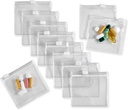 Chippered Pill Pouch somas - 12 Pcs, Slide Lock Clear Plastmasas Mini somas, BPA-free Pills Vitamīniem, Papildinājumi, Zāles, Juvelierizstrādājumi, Amatniecības, Mazi objekti - Pašzīmogošana, Atkārtoti, Travel-Draudzīgs