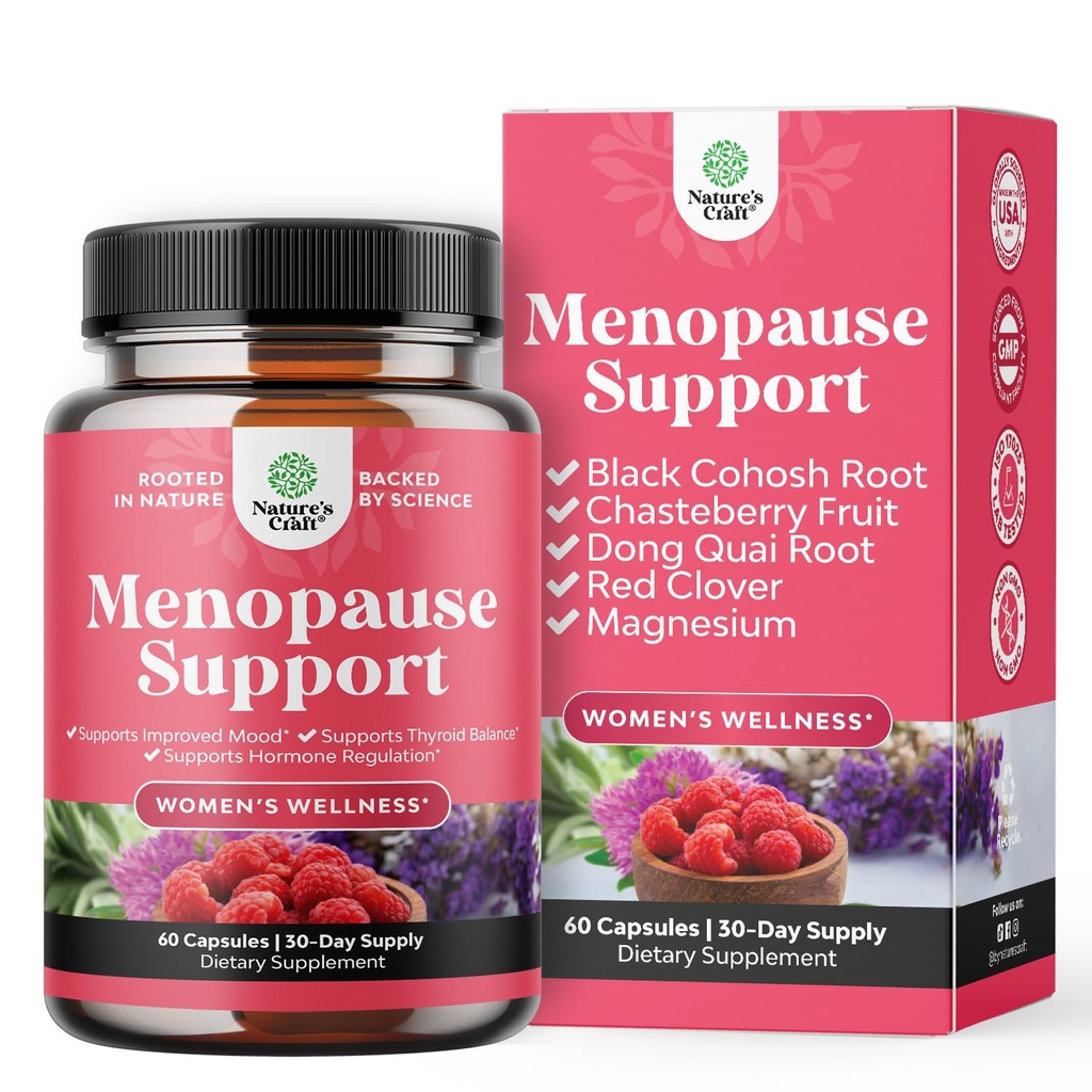 Complete Herbal Menopause Papildinājums sievietēm - Sieviešu Hormonu Balansa kapsulas nakts Sviedru Karstās Flashs & Mood Šūpoles ar Dong Quai, Chaste Berry & Black Cohosh Saknes - 60 Count Pack