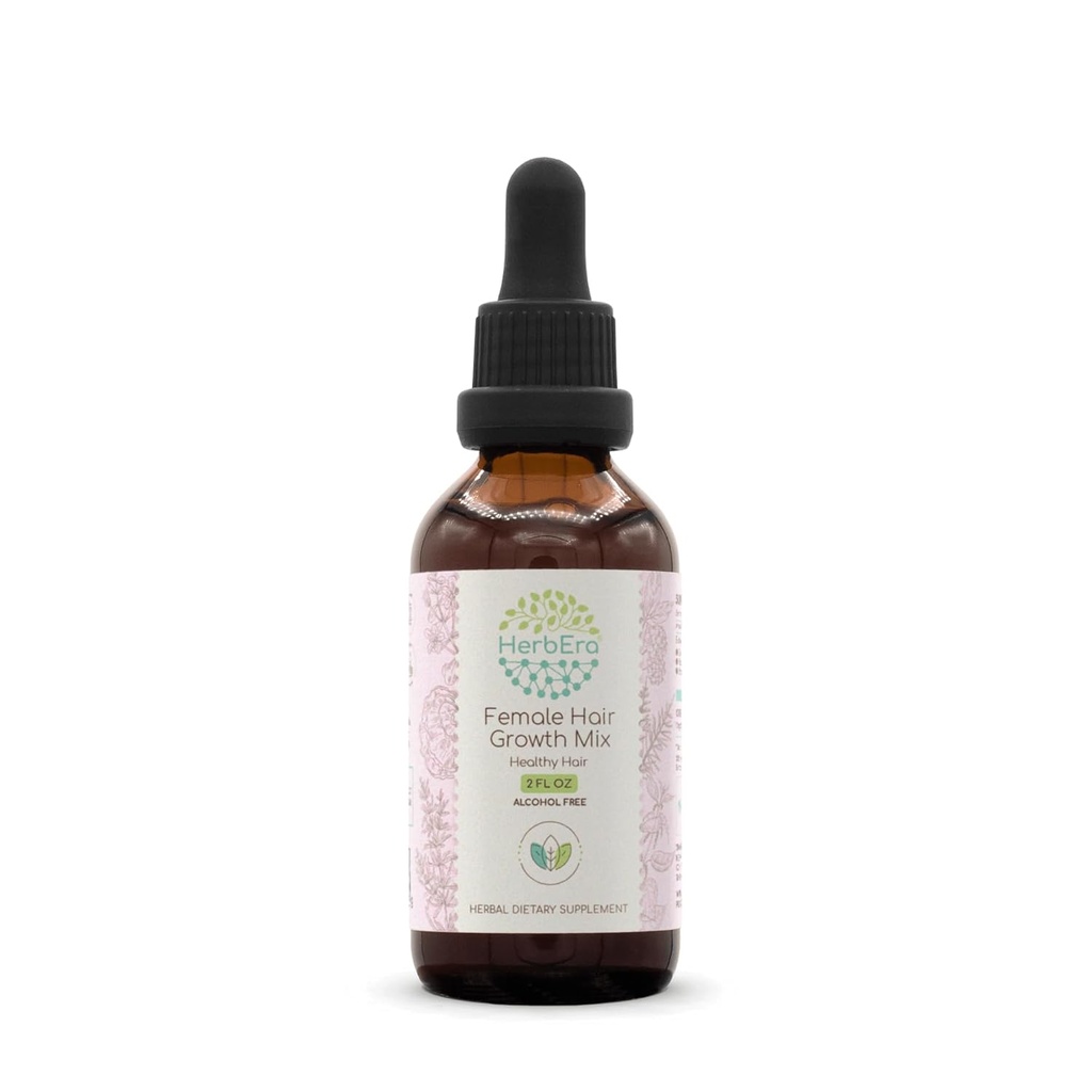 HerbEra Female Matu augšanas maisījums B60 Alkohola-beztauku ekstrakts Tincture, Koncentrēti šķidruma pilieni Rozmarīns Leaf, Eleuthero Sakne, Stinging Nattle Root, Horsetail Herb, Reishi Mushrom, Brahmi Herb. 2 Fl Oz