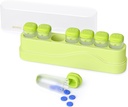 Katru nedēļu Pill organizētājs 1 laiks dienā, KOVIU Noņemamu Pill Box 7 diena, Portable Travel Pill Case, Once Daily Medication Container Holder, Week Pillbox Dispenser Vitamīnu medicīnas papildinājums, Green