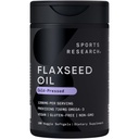 Sporta pētījumi Vegan Flaxeed Oil (1200mg) Augu Papildinājums ar augu bāzes ALA Omega 3 - Vegan Certified & Non-GMO Verified - Gluten, Soy & Carrageenan Free (180 Veggie Softgels)