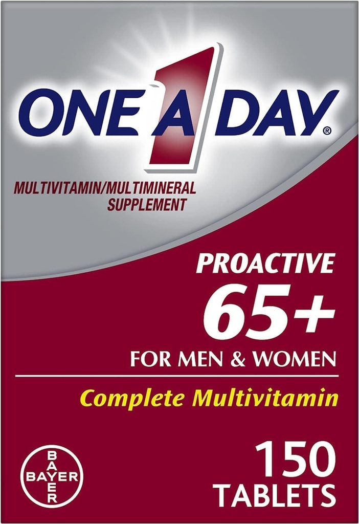 Viena diena Proactive 65 Plus multivitamīni vīriešiem un sievietēm, 150 tabletes (2. iepakojums) vienā dienā