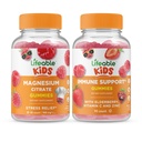 Sadzīves magnija Kids + Imūnsupporta bērni, Gumijas Bandle - Great Tasting, Vitamīnu Papildinājums, Bez lipekļa, Bez ĢMO, Košļājamā gumija