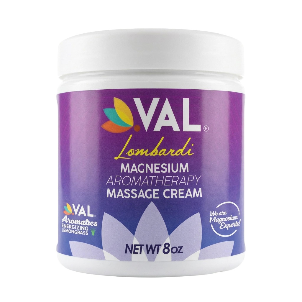 VAL Magnija aromaterapija Masāža Krēms 8oz -Zechstein Magnijs + MSM + organiskās eļļas - Ātra absorbcija -- Negreizeja -- Locītavu un muskuļu atvieglojums ---Bez parabēna