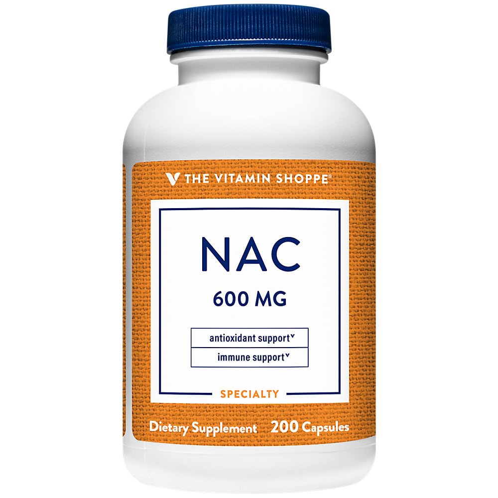 Vitamīnu veikals NAC N-acetil-L-cisteine - veicina šūnu veselību, imūno un antioksidantu atbalstu - 600 MG (200 kapsulas)