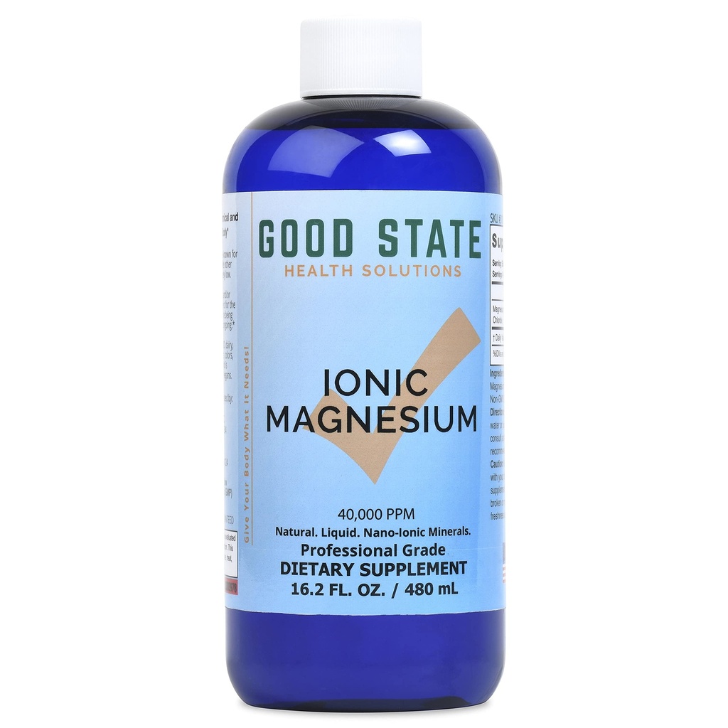Labs stāvoklis - jonisks magnijs 16 oz. - dabisks - Nano Izlietota minerāltehnoloģija - Profesionāla pakāpe - atbalsta veselīgas ķīmiskās un enzīmu reakcijas - 192 Pasniedz 100 mg uz porciju 16 Fl oz pudele