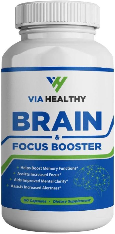 Smadzeņu un fokusa pastiprinātājs ar Via Healthy - Uzlabot Focus, Boost Koncentrācija, Uzlabot Atmiņas un dzidruma, Mind Enhancement, Ingvera ekstrakts