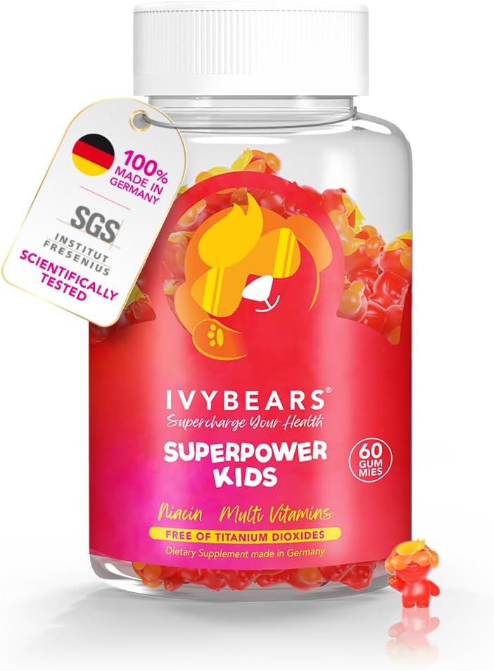 IvyBears® Superpower Kids - Multivitamīnu Gummies for Imūnsupport - Stiprināt bērnu imūnās sistēmas ar vitamīniem C, D2, B6, A - pilnībā dabas Berry-Flavored - vācu-Made Daily pielikums