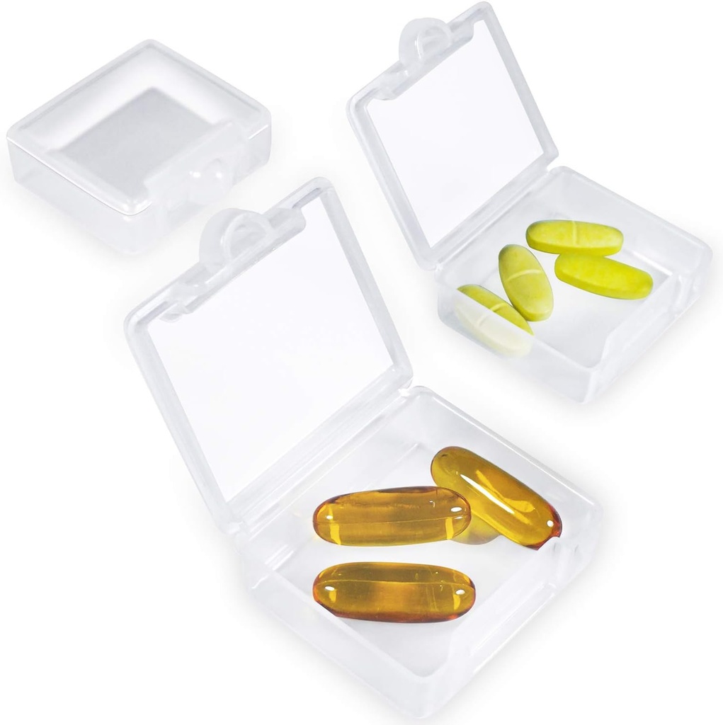Mazas tabletes kastes organizatori 3 Pack, Daily Pill Case One Day Mini Pill Box Konteiners Portatīvs Purse Pocket Mazas tabletes turētājs Case (balts)