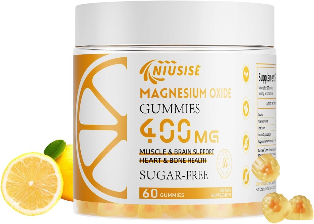 Magnija oksīda Gumijas vīriešiem un sievietēm, Viegli absorbē magnija Gumijas Papildinājums muskuļu, kaulu un sirds atbalsts, Magnija Complex papildinājums 400mg
