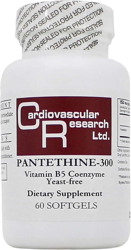 Pantethine 300mg (Pantesīns) 60 Softgels - 2 Pack - Ekoloģiskās formulas/ Kardiovaskulārie pētījumi