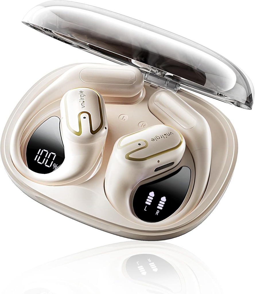 Ausu austiņas bezvadu austiņas - 5.4 Bluetooth Ausu Budes ar LED Digitālo displeju IPX7 Bezvadu Ausu austiņas Touch Control Gaisa vadītspēja Stereo Sound ar 18.2mm Drivers 80H Playtime