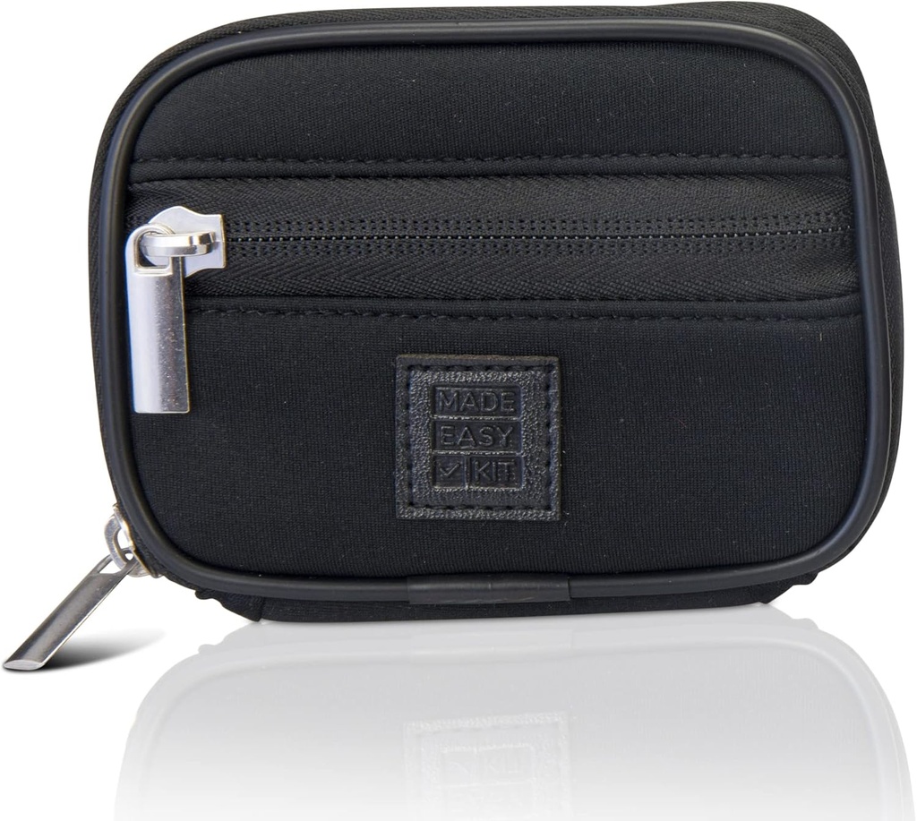 Made Easy Kit Pill Case - Weekly Medicine Organizators ar noņemamu Septiņu dienu vitamīnu un uztura bagātinātāju kaste - Premium Neoprene Travel Purse Accessory (Melns)