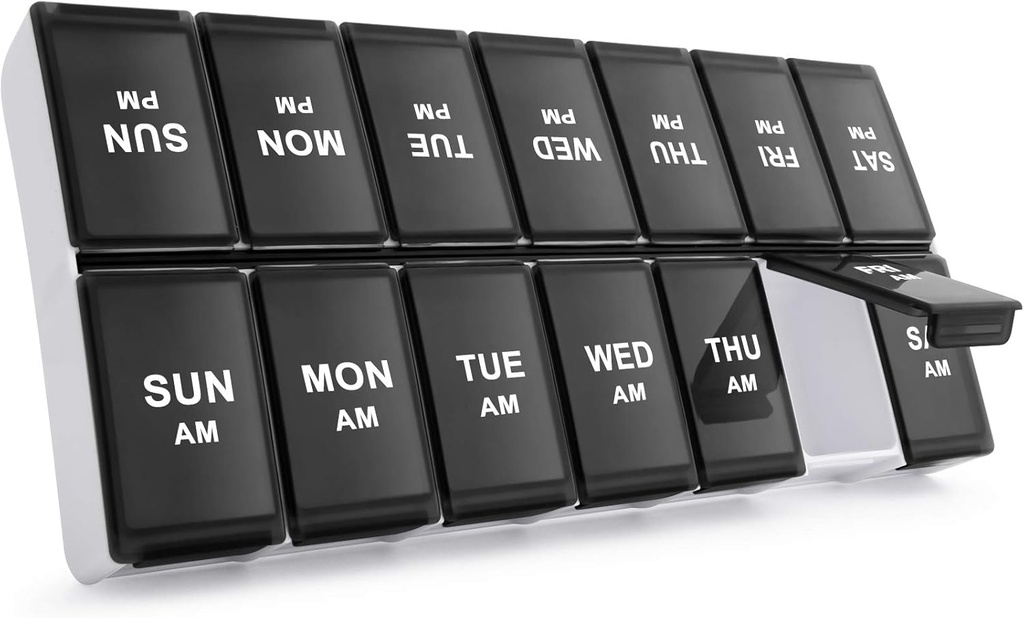 Sukuos Weekly Pill Organizators 2 reizes Diena, 7 Day Pill Box AM PM Liels Dienas Pill Case Vitamīnu Organizators Pill Konteiners vitamīniem, zivju eļļas, papildinājumi