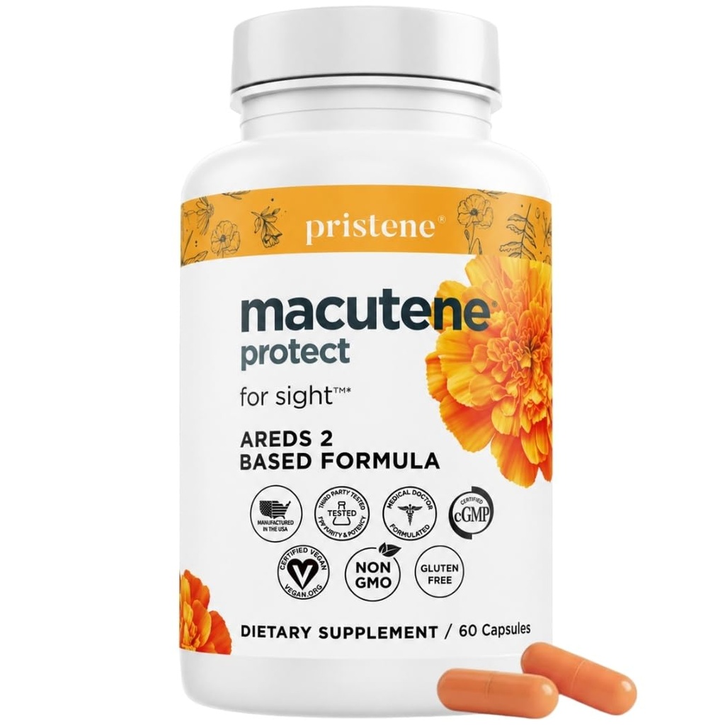 Acutene Aizsargājiet acu vitamīnus Areds 2 ar luteīnu un Zeaxanthin papildinājumi (25mg/5mg) – Ārsts Formulēts Melleņu papildinājums acīm, NSF Sertificēts, Vegan (60 kapsulas)