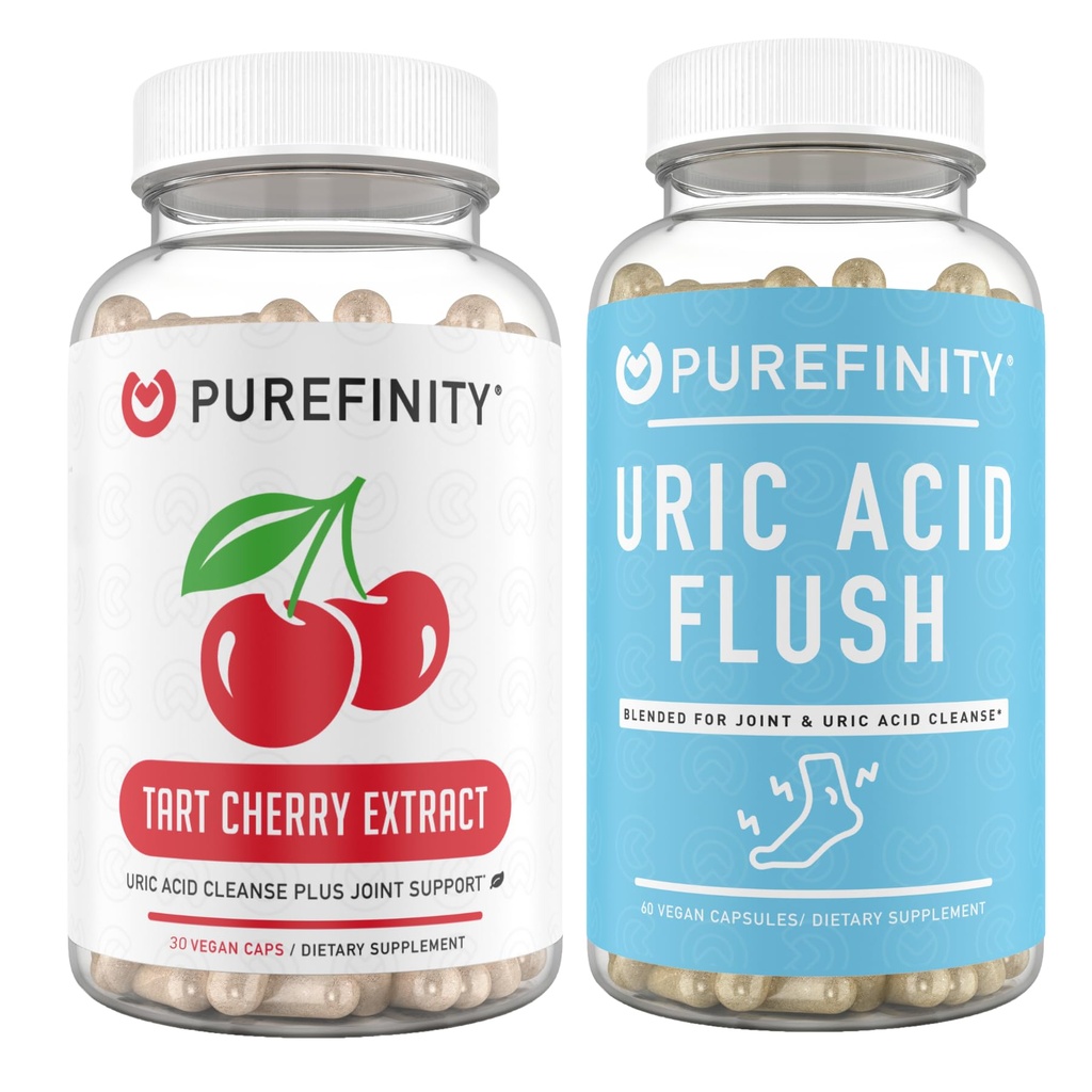 PUREFINITY Tart Cherry Extract Kapsulas + Urīnskābe Pietvīkums Kapsulas