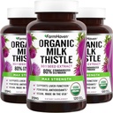 FarmHaven USDA Organiskā piena daiviņas kapsulas  - 30X Koncentrēts sēklu ekstrakts & 80% Silymarin Standartizēts - atbalsta aknu funkcijas un vispārējo veselību -- Non-GMO -- 360 Vegan kapsulas