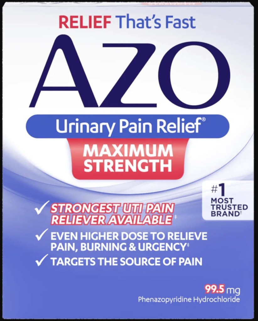 Azo Urīna sāpes Relief Max Stiprums 12 Skaita tabletes