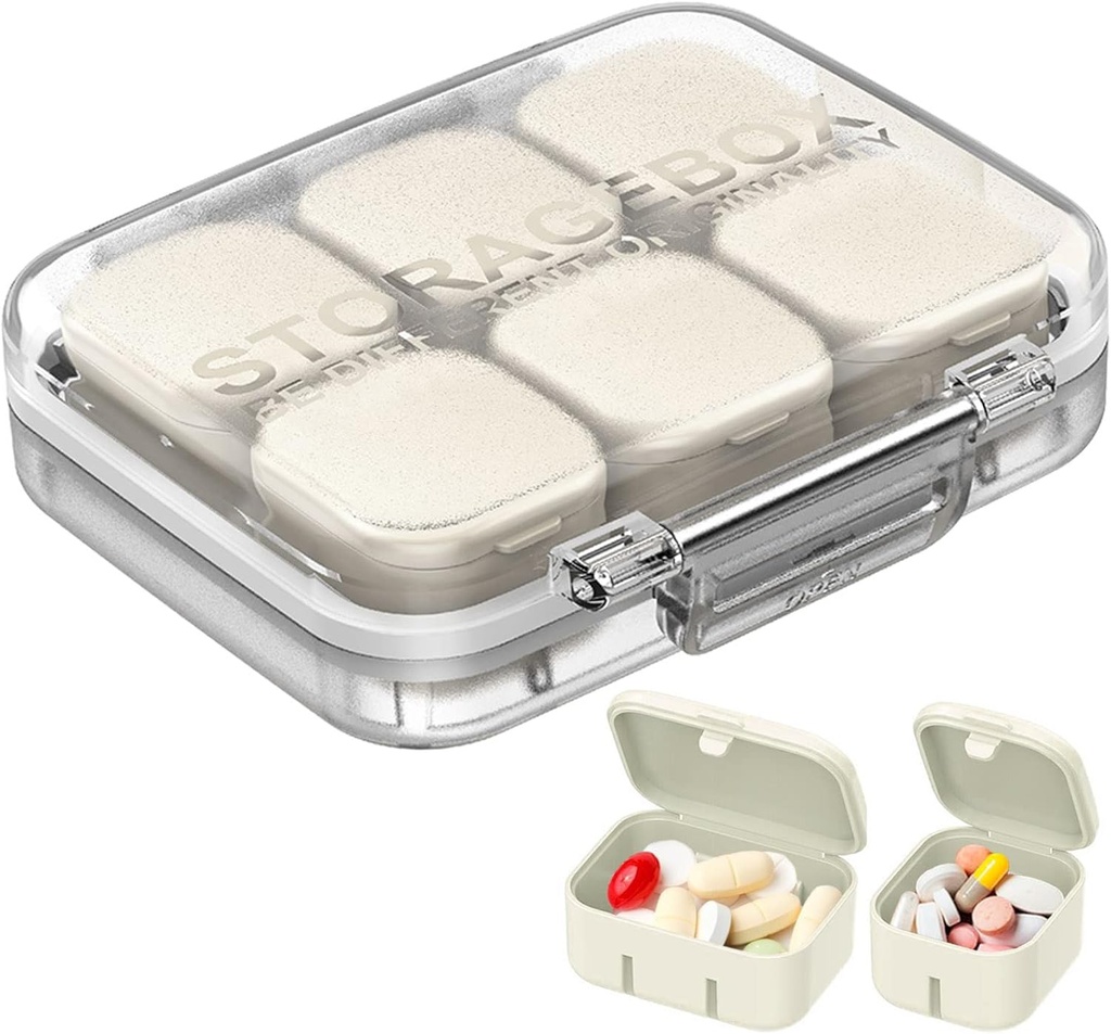 Pill organizētājs SOFISO 4/6 Grid Bezmaksas Montāža Travel Medicine Organizators 10 Day Pill Organizators Portable Pill Box Ūdensdrošs Pill Case Daily Medication Carry Case for Vitamīni, zivju eļļas, papildinājumi