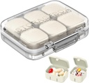 Pill organizētājs SOFISO 4/6 Grid Bezmaksas Montāža Travel Medicine Organizators 10 Day Pill Organizators Portable Pill Box Ūdensdrošs Pill Case Daily Medication Carry Case for Vitamīni, zivju eļļas, papildinājumi