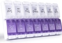 MERICARGO Am Pm Pill organizētājs 7 Diena, 2 Reizi dienā liels nedēļas Pill Box, Push Potton Daily Pill Case vitamīnu, zivju eļļa, papildinājumi