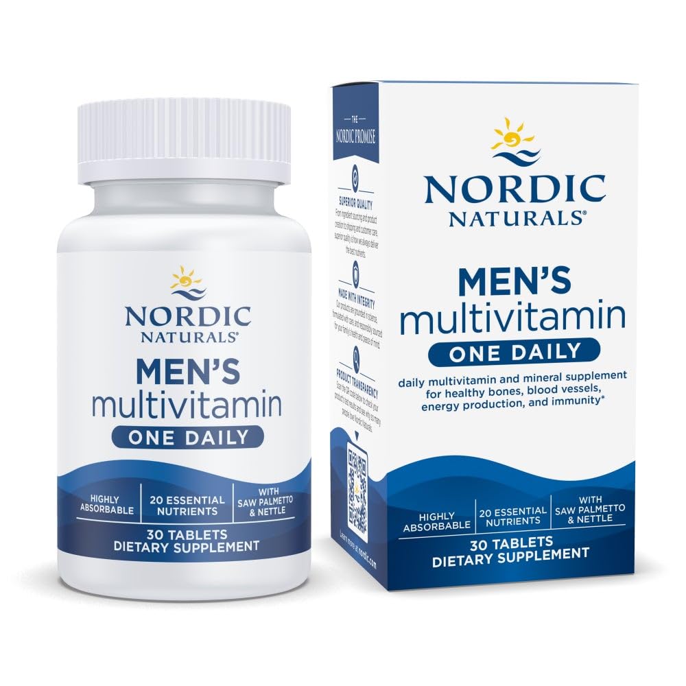 Ziemeļvalstu Dabas Vīriešu Multivitamīnu vienu dienu - Kaulu, enerģija, & Asins-Vessel Support - Imunity Papildinājums - 20 Essential Nutrients - 30 tabletes - 30 Kalpo