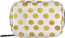 Naanle Gold White Polka Dot Pill Box 7 Day Case Bag Travel Organizators ar rāvējslēdzēju Portatīvs Weekly Compact Izmērs Vitamīnu Papildinājuma turētājs Dots Zelta 4,6 x 3,14 x 1,88 0,12 kilogrami