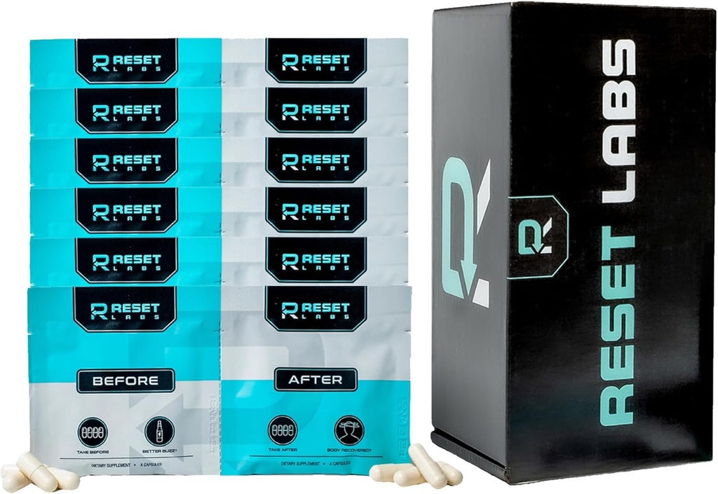 Pirms un pēc dzeršanas tabletes - Dhm, Piena Thistle bagātinātāji ekstrakts - Pēc dzeršanas kapsulas ar aknu atbalstu - Atjaunot Pill ar ingveru, Elektrolīti labākam rītam (6 Packet)